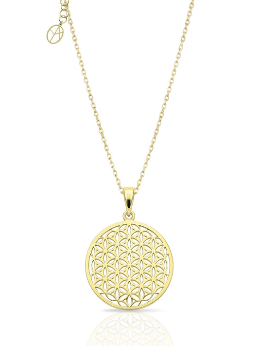 Blume-des-Lebens-Halskette aus 925 Silber – Oya Silver