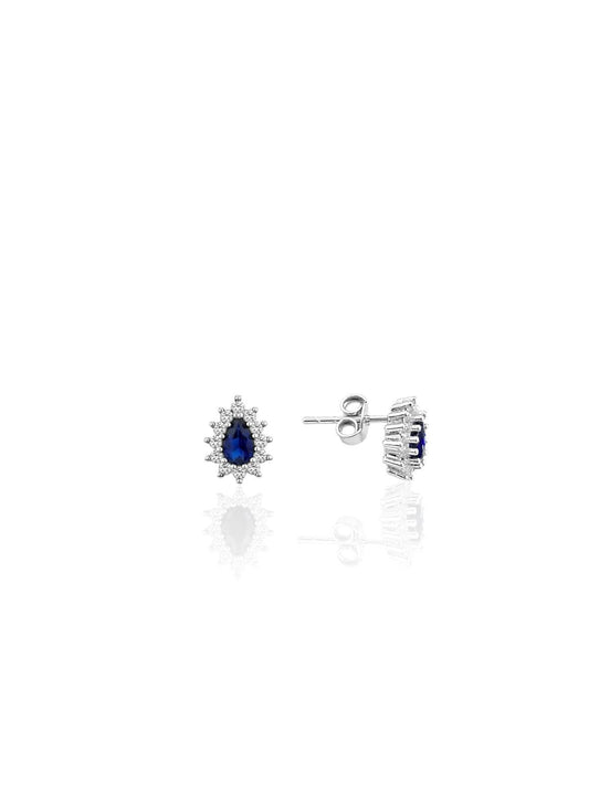 Minimalistische Tropfen-Ohrringe aus Silber mit farbigen Steinen aus 925er Sterlingsilber – Oya Silver – Ansicht 2