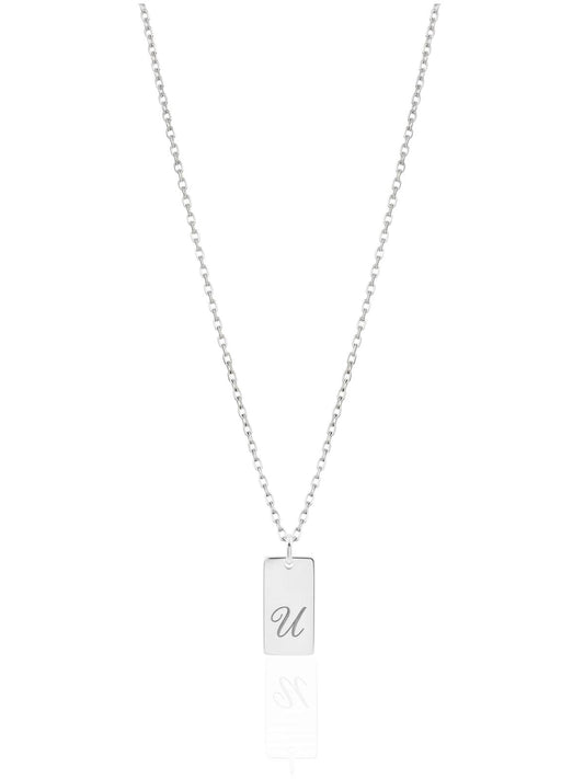 Buchstaben-Medaillon-Halskette aus Silber aus 925er Sterlingsilber – Oya Silver – Ansicht 2