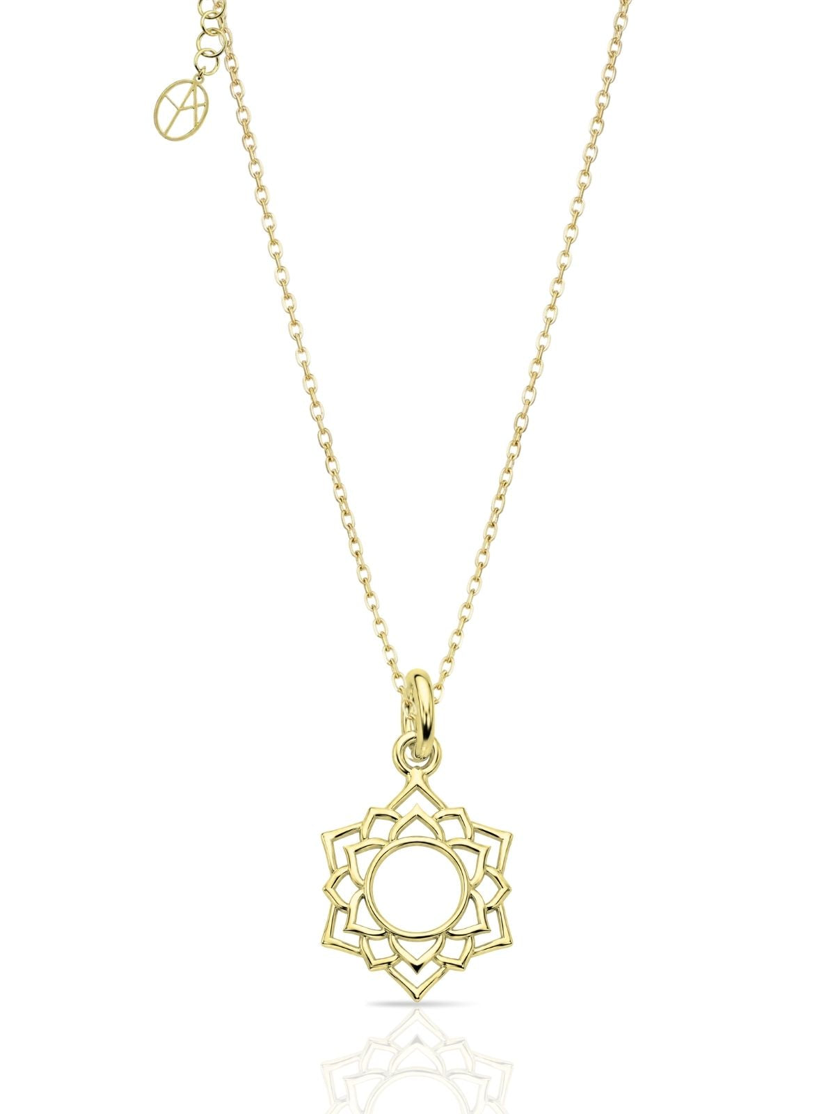 Mandala-Sonnen-Halskette aus 925 Silber – Oya Silver
