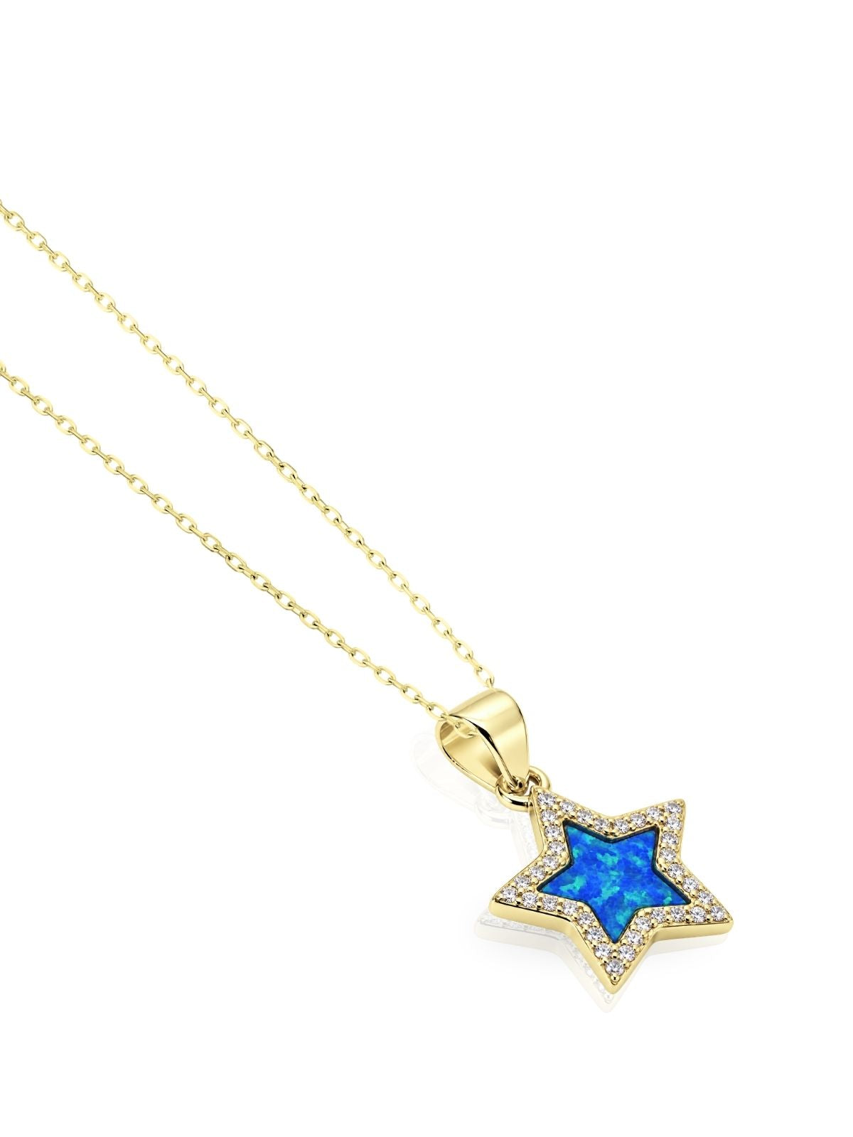 Opal-Stern-Halskette aus 925 Silber mit Zirkonia – Oya Silver – Ansicht 5