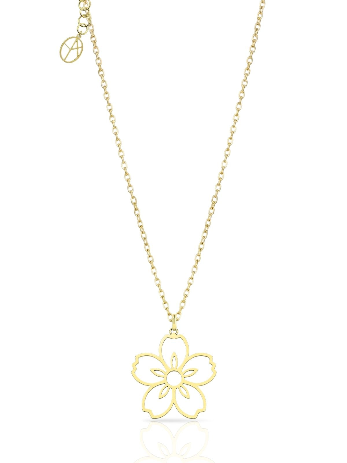 Minimalistische Immergrün-Blumen-Halskette aus Silber aus 925er Sterlingsilber – Oya Silver