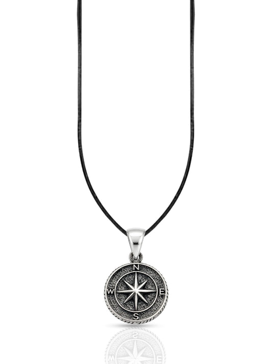Kompass-Halskette aus 925 Silber – Oya Silver