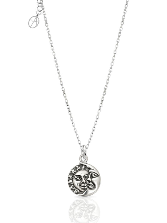 Sonne-und-Mond-Halskette aus 925 Silber – Oya Silver