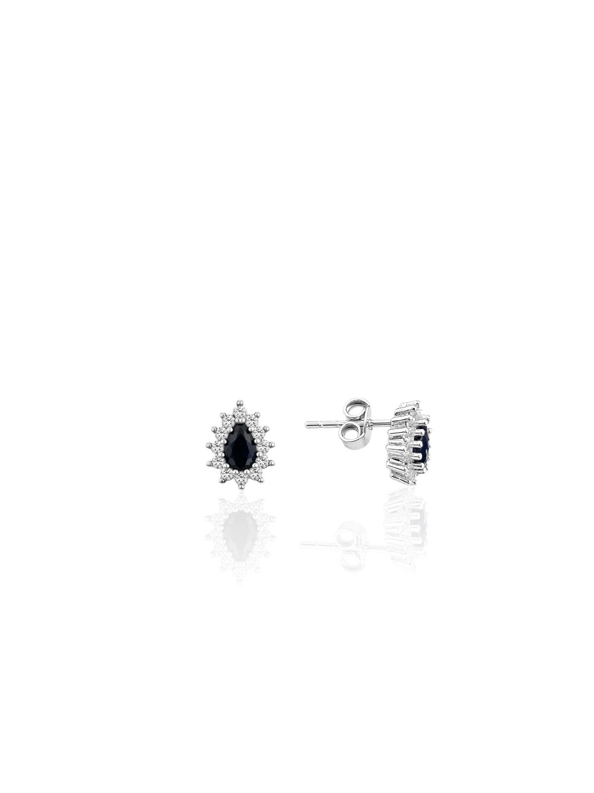 Minimalistische Tropfen-Ohrringe aus Silber mit farbigen Steinen aus 925er Sterlingsilber – Oya Silver