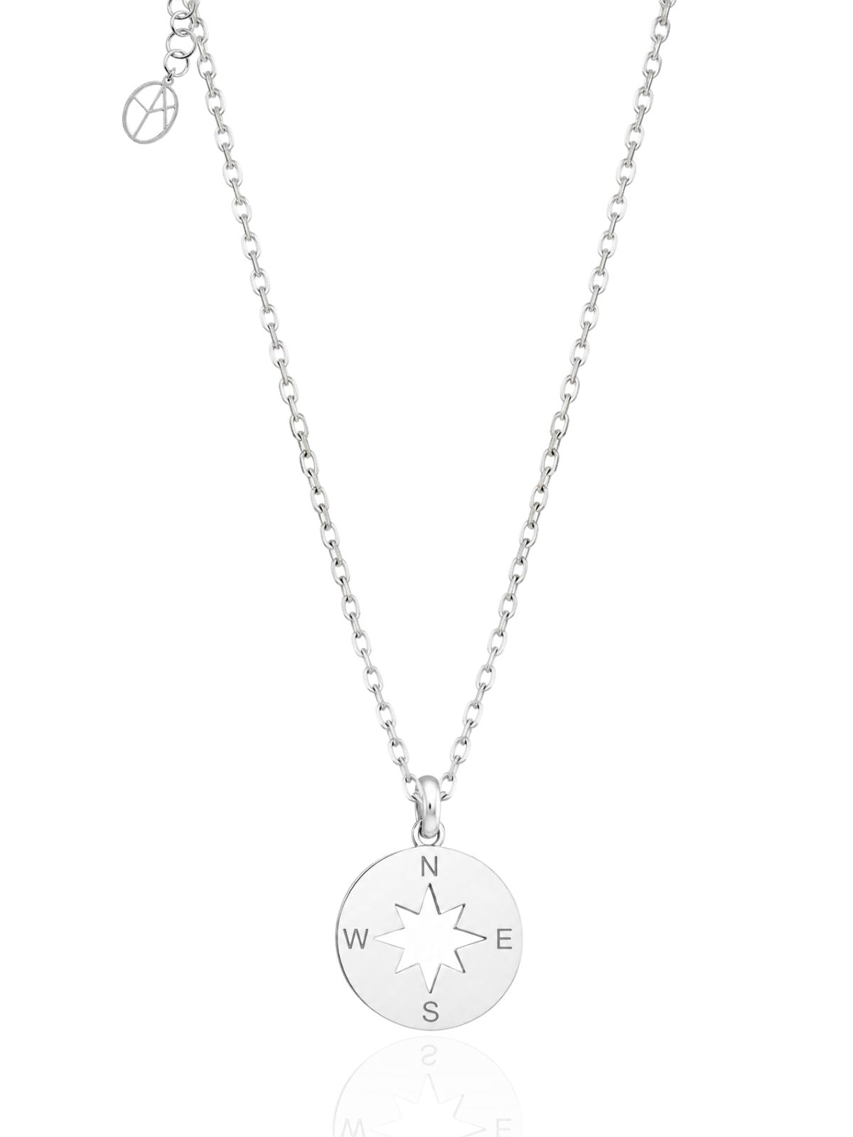 Minimalistische Kompass-Halskette aus Silber aus 925er Sterlingsilber – Oya Silver – Ansicht 5
