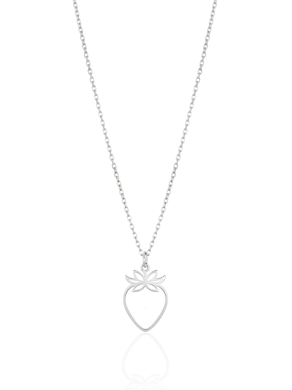 Minimalistische Erdbeer-Halskette aus Silber aus 925er Sterlingsilber – Oya Silver – Ansicht 4