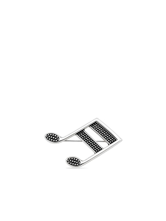 Oxidierte Musiknoten-Brosche aus Silber aus 925er Sterlingsilber – Oya Silver
