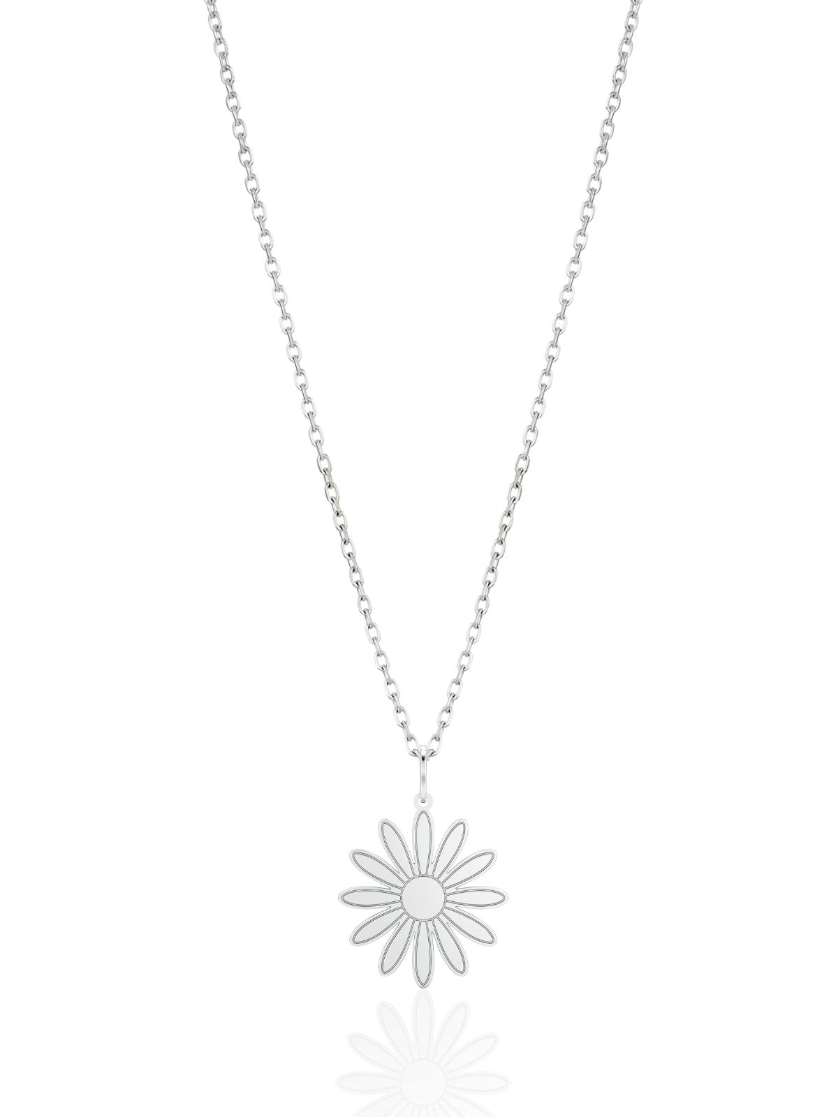 Minimalistische Gänseblümchen-Halskette aus Silber aus 925er Sterlingsilber – Oya Silver