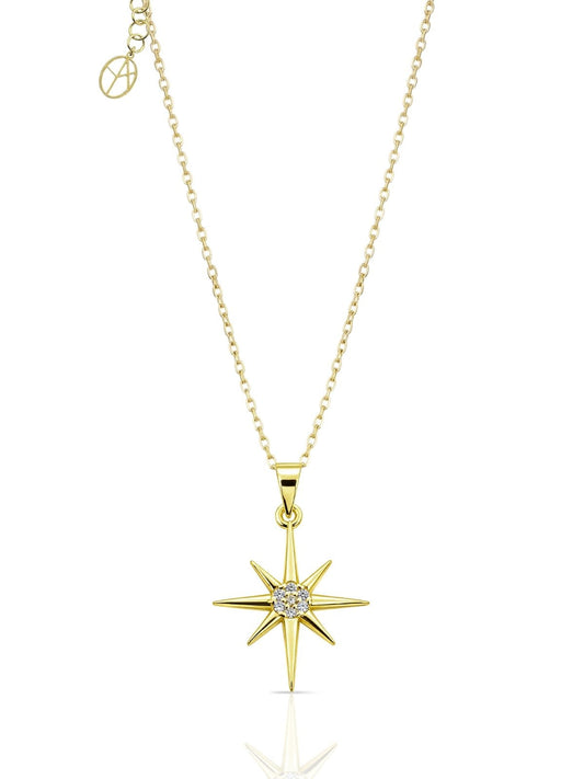 Feine Nordstern-Halskette aus 925 Silber mit Zirkonia – Oya Silver