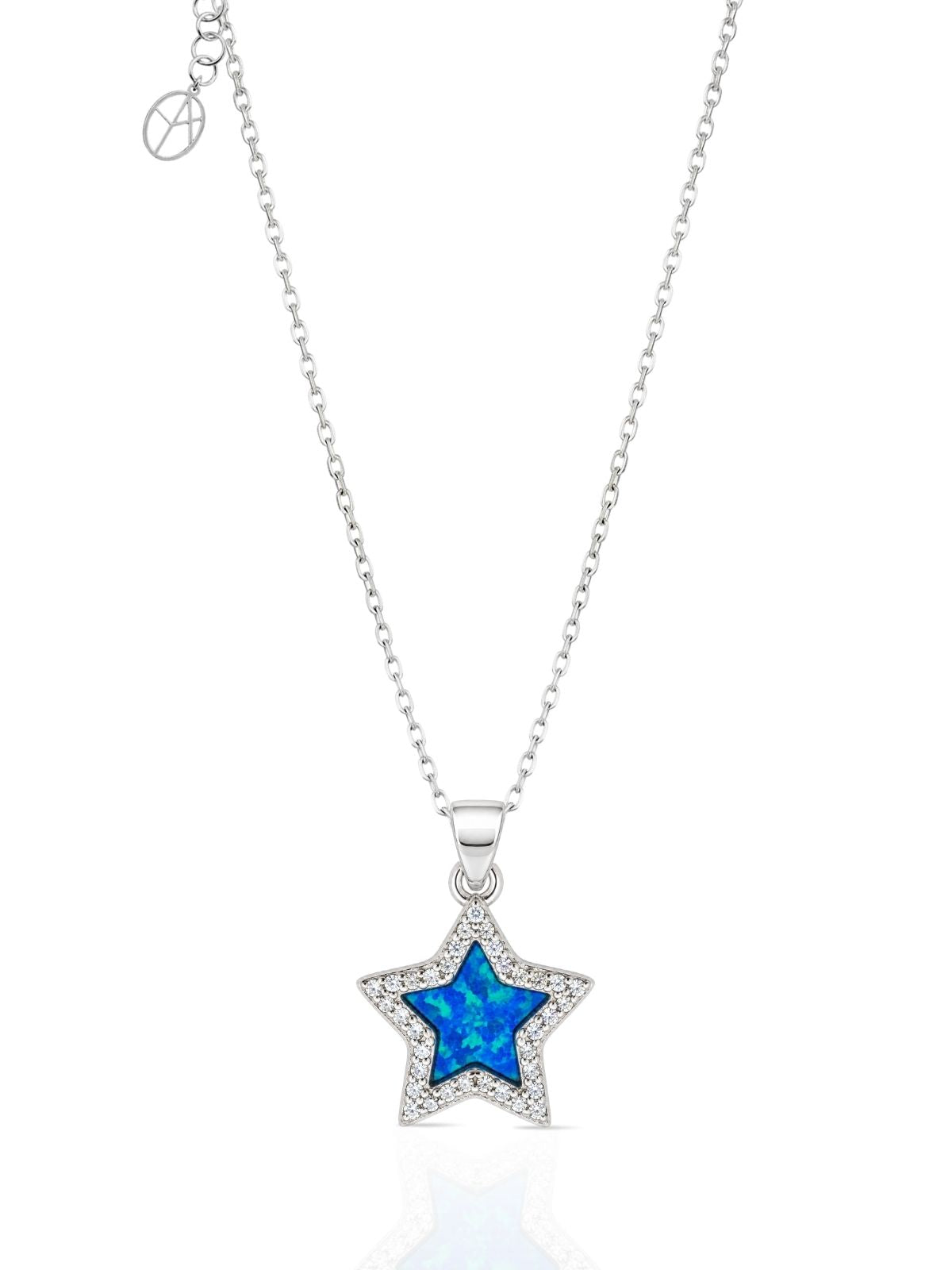 Opal-Stern-Halskette aus 925 Silber mit Zirkonia – Oya Silver