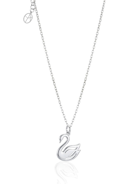 Minimalistische Schwan-Halskette aus Silber aus 925er Sterlingsilber – Oya Silver