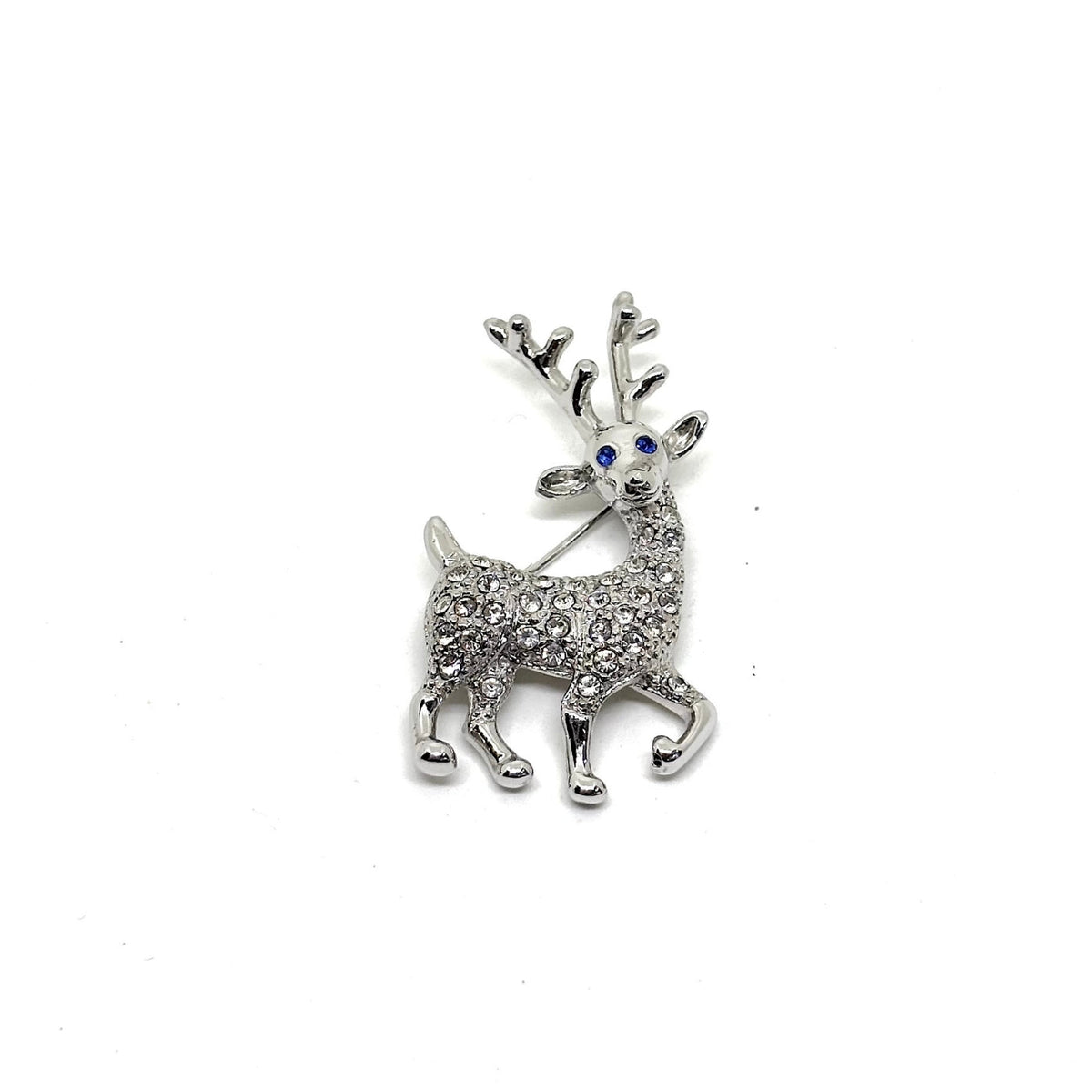 Hirschbrosche mit funkelnden blauen Augen – Oya Silver