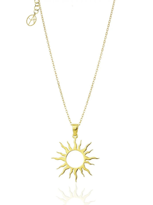 Damen-Sonnenkette aus Silber mit 24K-Vergoldung aus 925er Sterlingsilber – Oya Silver