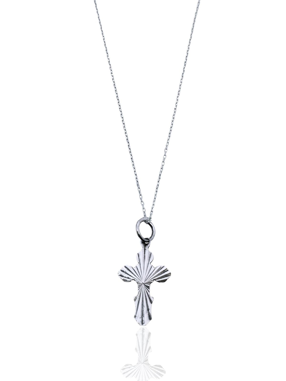 Filigrane lasergeschnittene Kreuz-Halskette aus Silber – Oya Silver